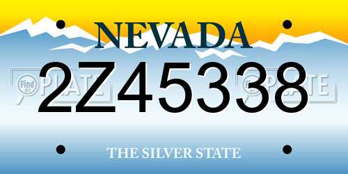 2Z45338 Nevada License Plate