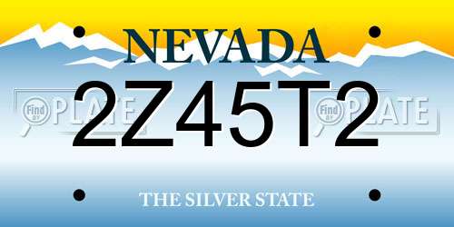 2Z45T2 Nevada License Plate