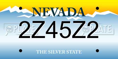 2Z45Z2 Nevada License Plate