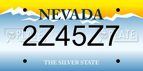 2Z45Z7 Nevada License Plate