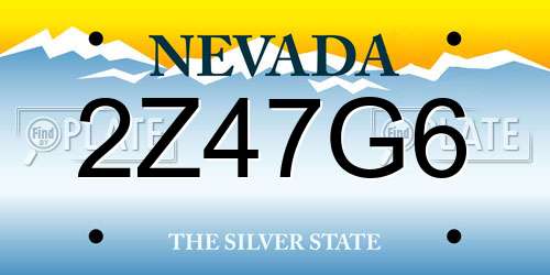 2Z47G6 Nevada License Plate