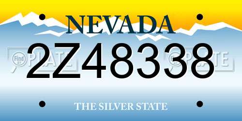 2Z48338 Nevada License Plate