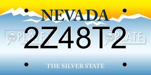 2Z48T2 Nevada License Plate