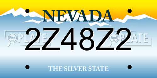2Z48Z2 Nevada License Plate