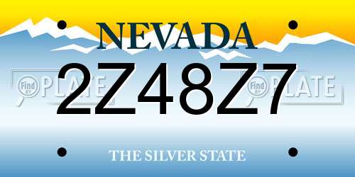 2Z48Z7 Nevada License Plate