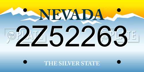 2Z52263 Nevada License Plate