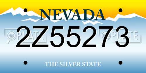 2Z55273 Nevada License Plate