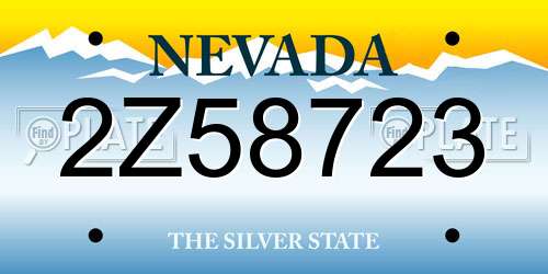2Z58723 Nevada License Plate