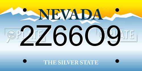 2Z66O9 Nevada License Plate
