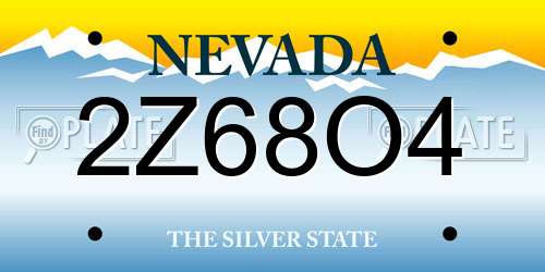2Z68O4 Nevada License Plate