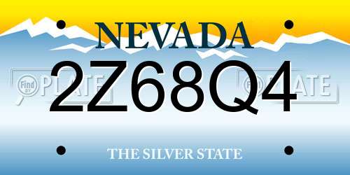 2Z68Q4 Nevada License Plate