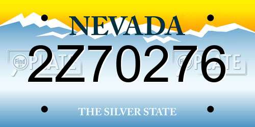 2Z70276 Nevada License Plate