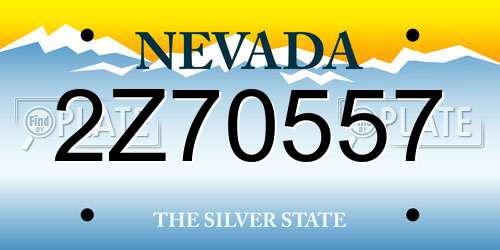 2Z70557 Nevada License Plate
