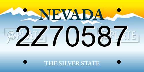 2Z70587 Nevada License Plate
