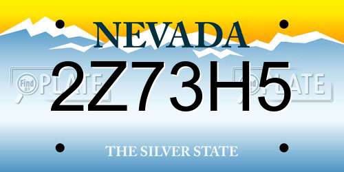 2Z73H5 Nevada License Plate