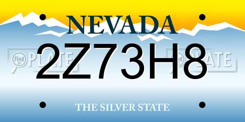 2Z73H8 Nevada License Plate