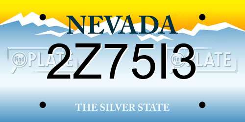 2Z75I3 Nevada License Plate
