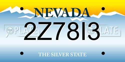 2Z78I3 Nevada License Plate