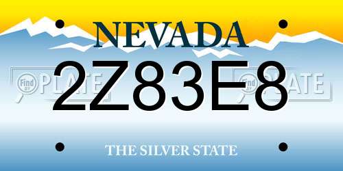 2Z83E8 Nevada License Plate