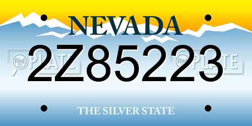2Z85223 Nevada License Plate