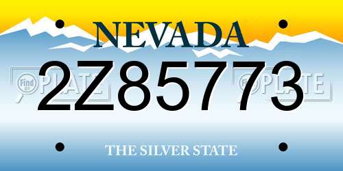 2Z85773 Nevada License Plate