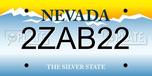 2ZAB22 Nevada License Plate