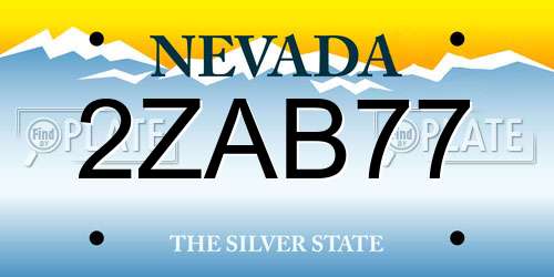 2ZAB77 Nevada License Plate