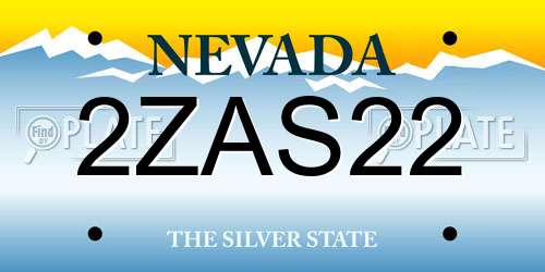 2ZAS22 Nevada License Plate