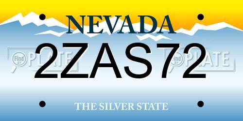 2ZAS72 Nevada License Plate
