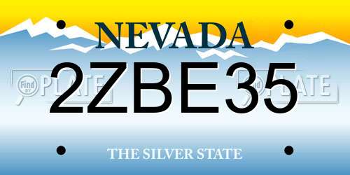 2ZBE35 Nevada License Plate