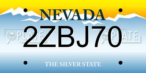 2ZBJ70 Nevada License Plate