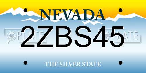2ZBS45 Nevada License Plate