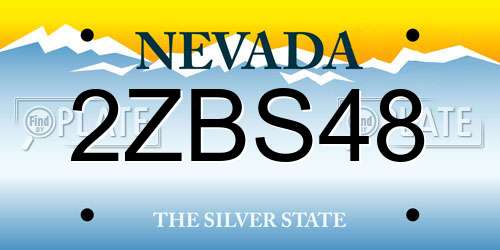 2ZBS48 Nevada License Plate