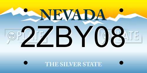 2ZBY08 Nevada License Plate