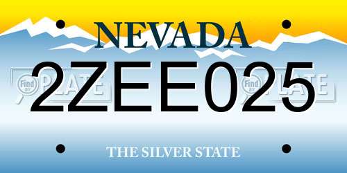 2ZEE025 Nevada License Plate