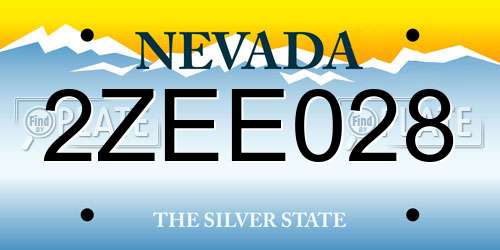 2ZEE028 Nevada License Plate