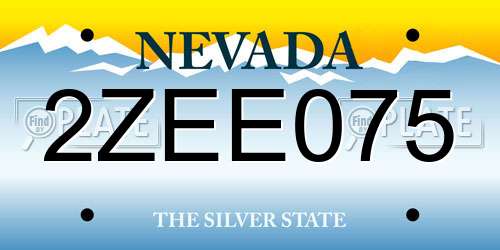 2ZEE075 Nevada License Plate