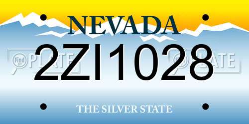 2ZI1028 Nevada License Plate