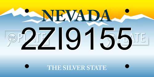 2ZI9155 Nevada License Plate
