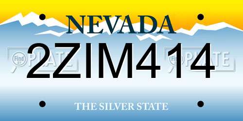 2ZIM414 Nevada License Plate