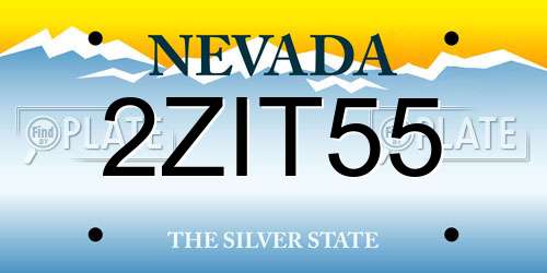 2ZIT55 Nevada License Plate