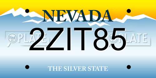 2ZIT85 Nevada License Plate