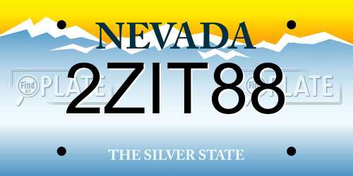2ZIT88 Nevada License Plate