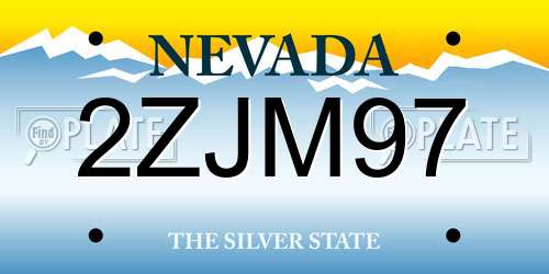 2ZJM97 Nevada License Plate