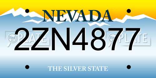 2ZN4877 Nevada License Plate