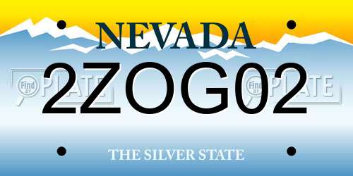 2ZOG02 Nevada License Plate