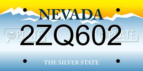 2ZQ602 Nevada License Plate