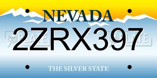 2ZRX397 Nevada License Plate