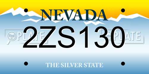 2ZS130 Nevada License Plate