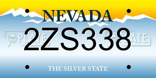 2ZS338 Nevada License Plate